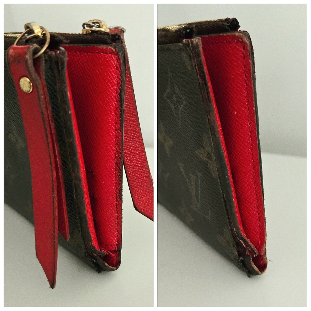 Authentic LOUIS VUITTON LV‎ Adele Monogram Red Wallet Clutch Card Holder - Picture 11 of 16